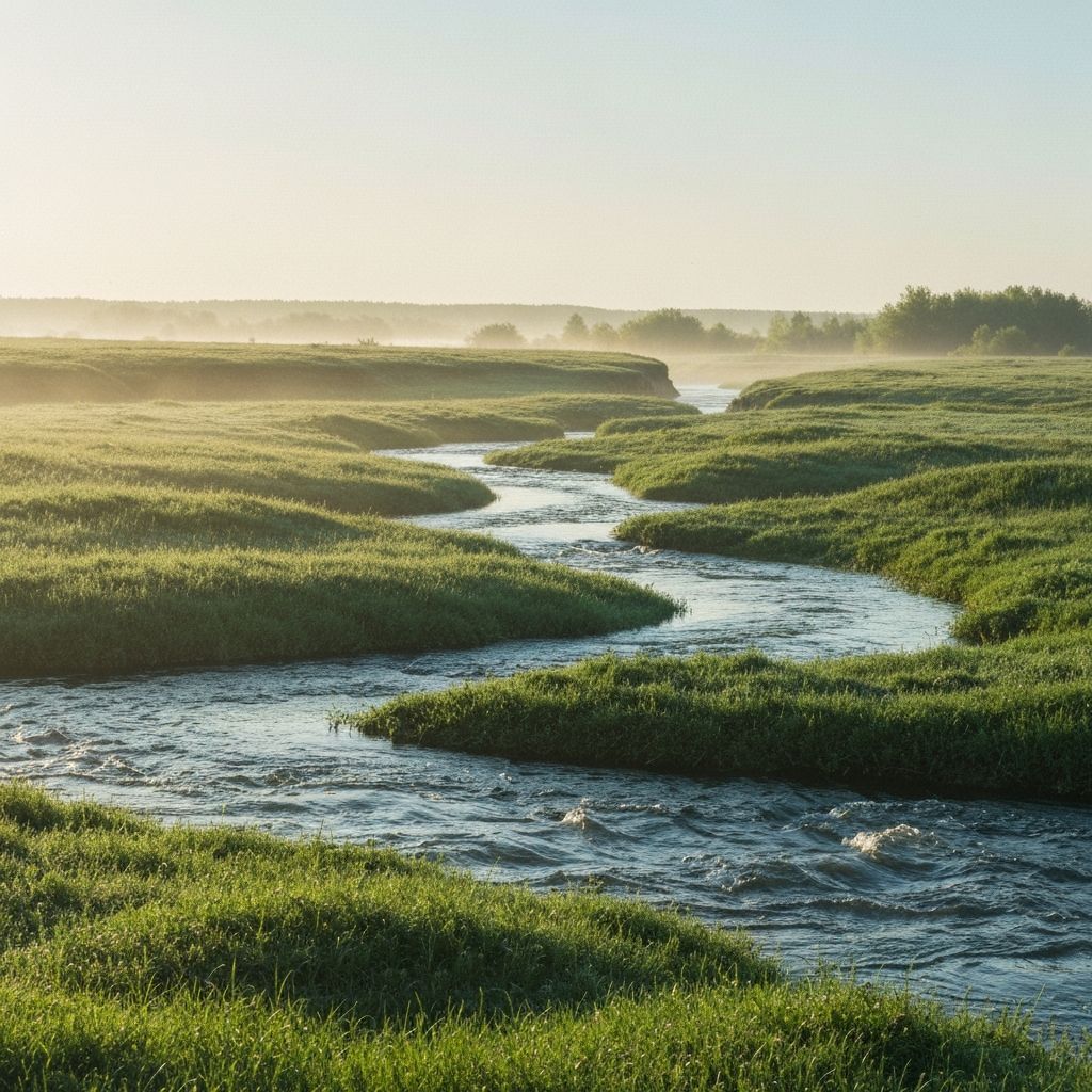 Natural flowing water and landscape